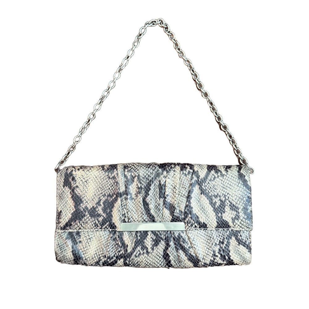 Sondra Roberts SR² Faux Snakeskin Clutch with Chain Strap